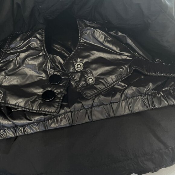 ZARA BLACK QUILTED HOODED SHORT WINTER PUFFER OVERSIZED COAT - XS - Picture 6 of 9